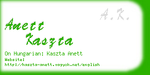 anett kaszta business card